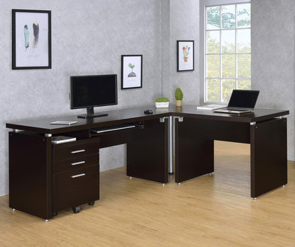 Skylar Cappuccino Computer Desk with Keyboard Drawer - 800891 - Bien Home Furniture &amp; Electronics