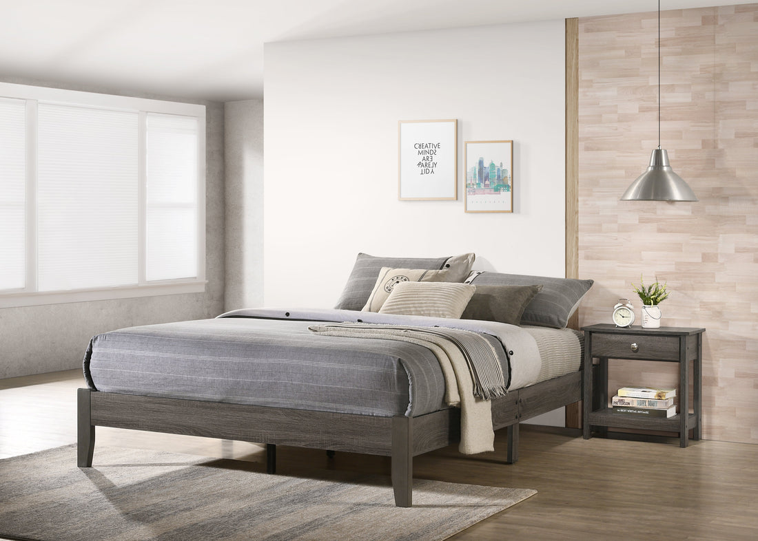 Skyler Gray Full Platform Bed - 5109GY-F - Bien Home Furniture &amp; Electronics