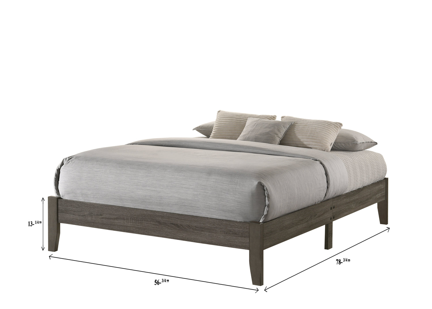 Skyler Gray Full Platform Bed - 5109GY-F - Bien Home Furniture &amp; Electronics