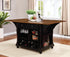 Slater Brown/Black 2-Drawer Kitchen Island with Drop Leaves - 102270 - Bien Home Furniture & Electronics