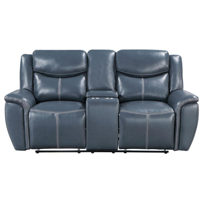 Sloane 2-piece Upholstered Motion Reclining Sofa Set Blue - 610271-S2 - Bien Home Furniture &amp; Electronics