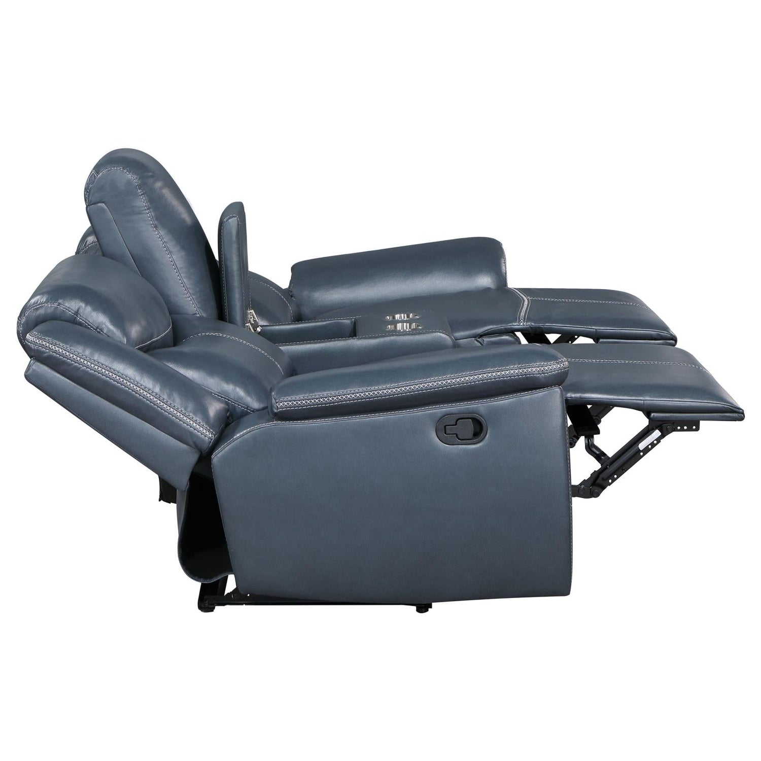 Sloane 2-piece Upholstered Motion Reclining Sofa Set Blue - 610271-S2 - Bien Home Furniture &amp; Electronics