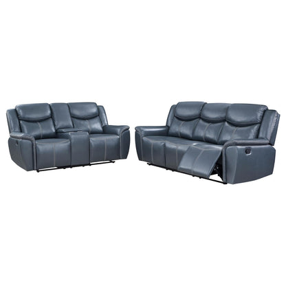 Sloane 2-piece Upholstered Motion Reclining Sofa Set Blue - 610271-S2 - Bien Home Furniture &amp; Electronics