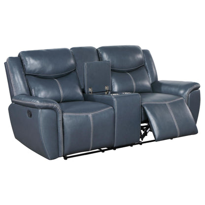 Sloane 3-piece Upholstered Motion Reclining Sofa Set Blue - 610271-S3 - Bien Home Furniture &amp; Electronics