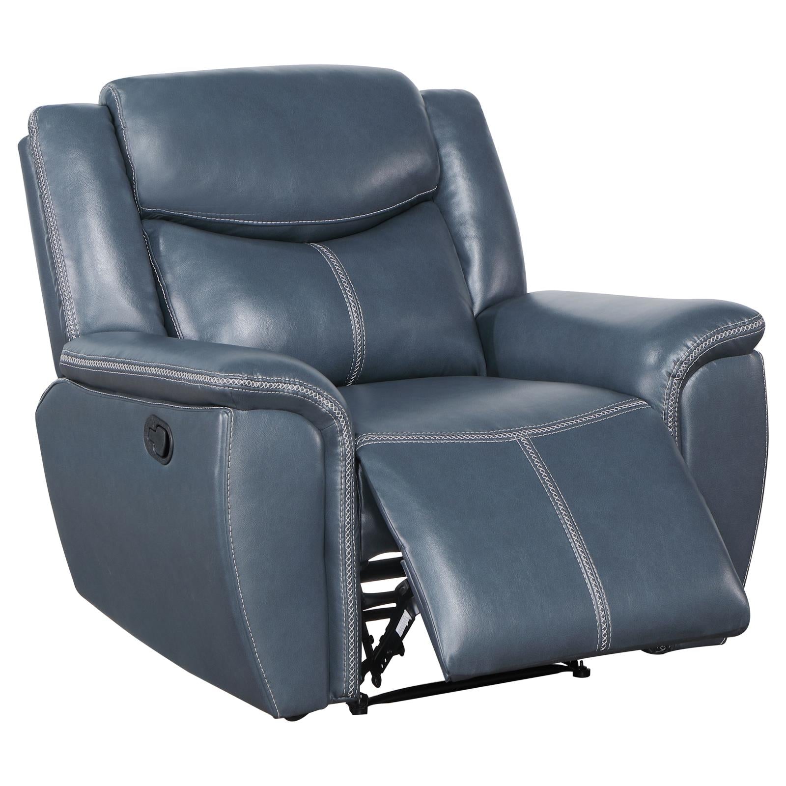 Sloane 3-piece Upholstered Motion Reclining Sofa Set Blue - 610271-S3 - Bien Home Furniture &amp; Electronics