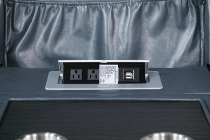 Sloane 3-piece Upholstered Motion Reclining Sofa Set Blue - 610271-S3 - Bien Home Furniture &amp; Electronics