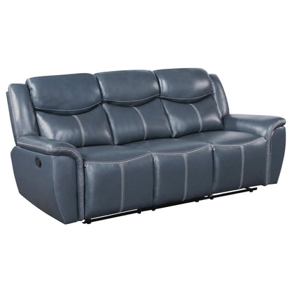 Sloane 3-piece Upholstered Motion Reclining Sofa Set Blue - 610271-S3 - Bien Home Furniture &amp; Electronics
