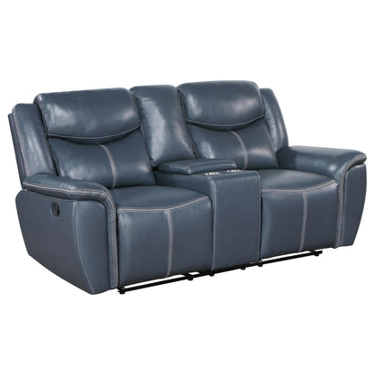 Sloane 3-piece Upholstered Motion Reclining Sofa Set Blue - 610271-S3 - Bien Home Furniture &amp; Electronics