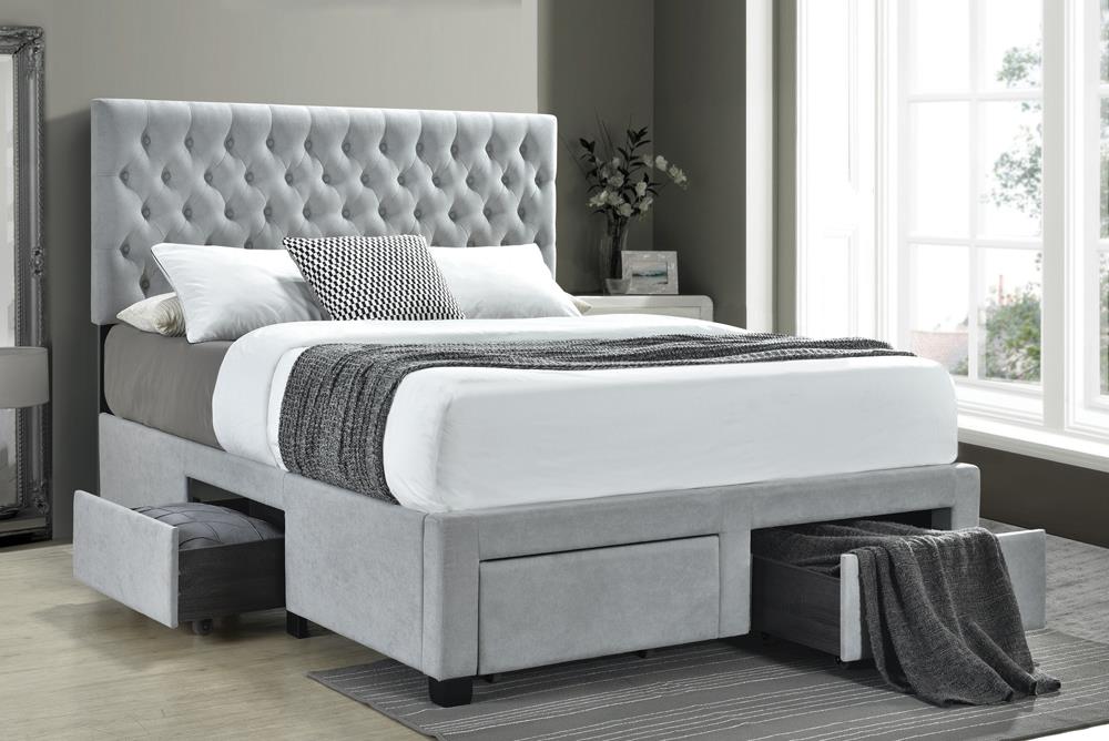 Soledad Full 4-Drawer Button Tufted Storage Bed Beige - 305878F - Bien Home Furniture &amp; Electronics