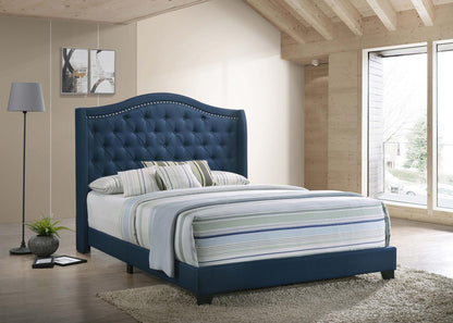 Sonoma Camel Back Queen Bed Blue - 310071Q - Bien Home Furniture &amp; Electronics