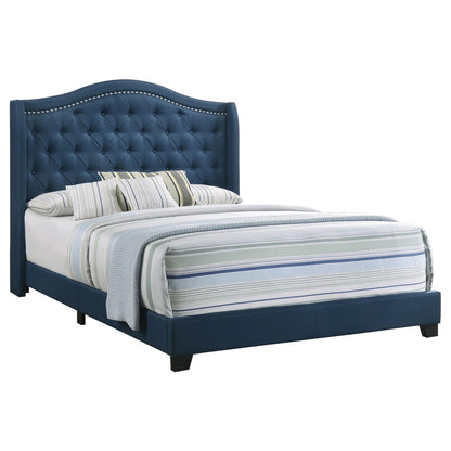 Sonoma Full Camel Headboard Bed with Nailhead Trim Blue - 310071F - Bien Home Furniture &amp; Electronics
