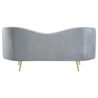 Sophia 2-Piece Upholstered Living Room Set with Camel Back Gray/Gold - 506864-S2 - Bien Home Furniture &amp; Electronics