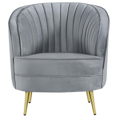 Sophia 3-Piece Upholstered Living Room Set with Camel Back Gray/Gold - 506864-S3 - Bien Home Furniture &amp; Electronics
