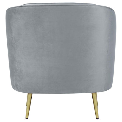 Sophia 3-Piece Upholstered Living Room Set with Camel Back Gray/Gold - 506864-S3 - Bien Home Furniture &amp; Electronics