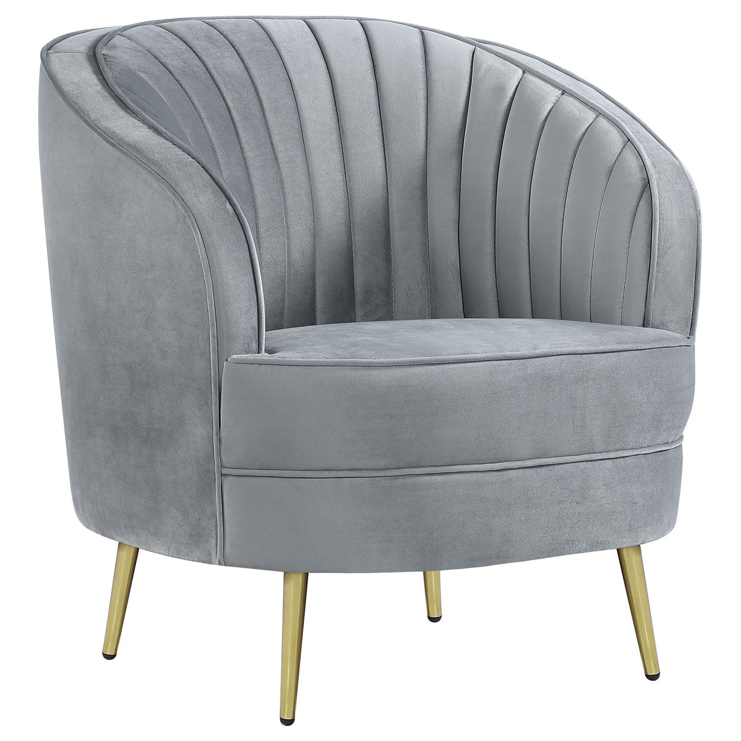 Sophia 3-Piece Upholstered Living Room Set with Camel Back Gray/Gold - 506864-S3 - Bien Home Furniture &amp; Electronics