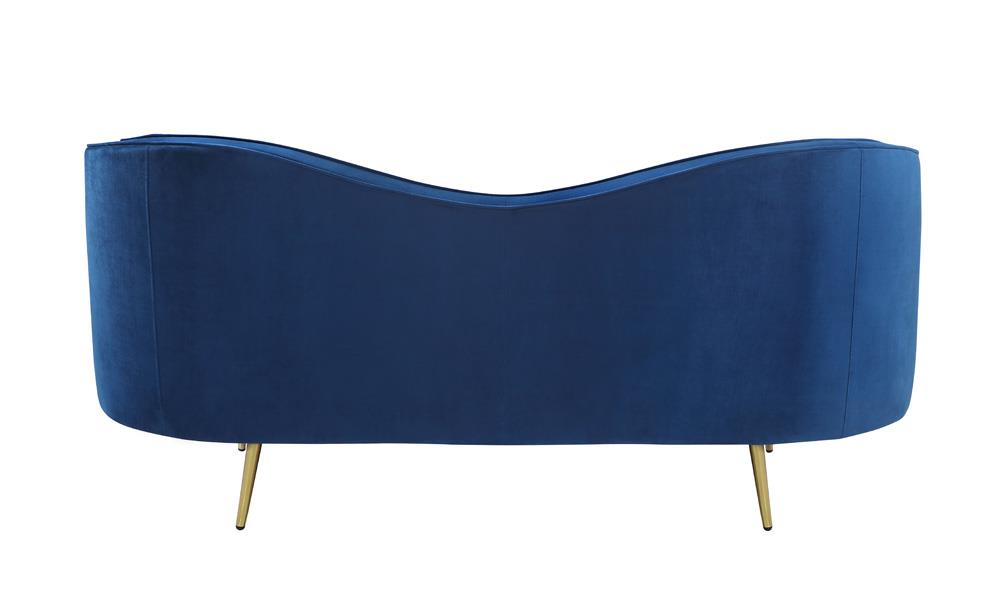 Sophia Upholstered Camel Back Loveseat Blue - 506862 - Bien Home Furniture &amp; Electronics