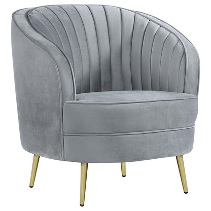 Sophia Upholstered Chair Gray/Gold - 506866 - Bien Home Furniture &amp; Electronics