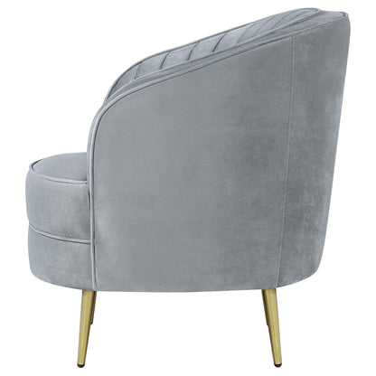 Sophia Upholstered Chair Gray/Gold - 506866 - Bien Home Furniture &amp; Electronics