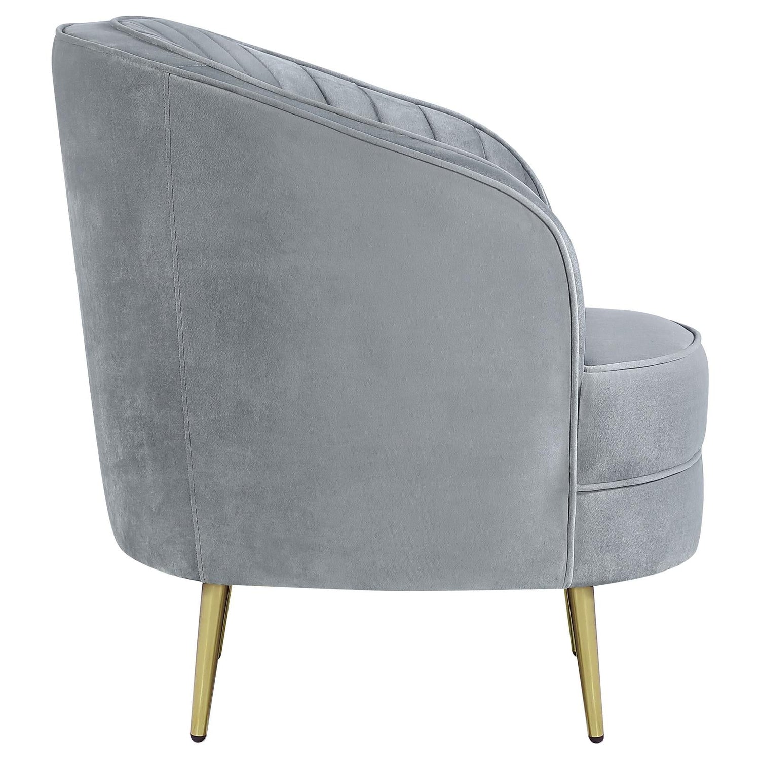 Sophia Upholstered Chair Gray/Gold - 506866 - Bien Home Furniture &amp; Electronics