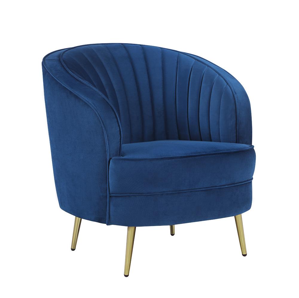 Sophia Upholstered Vertical Channel Tufted Chair Blue - 506863 - Bien Home Furniture &amp; Electronics