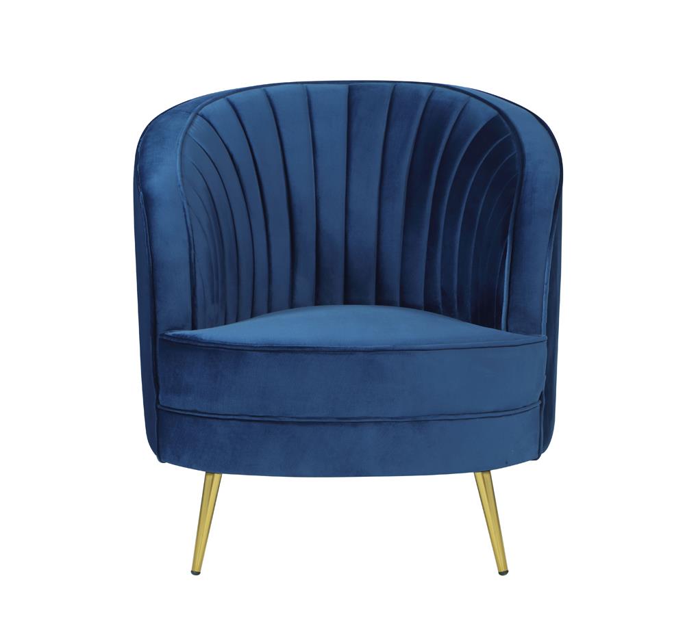 Sophia Upholstered Vertical Channel Tufted Chair Blue - 506863 - Bien Home Furniture &amp; Electronics