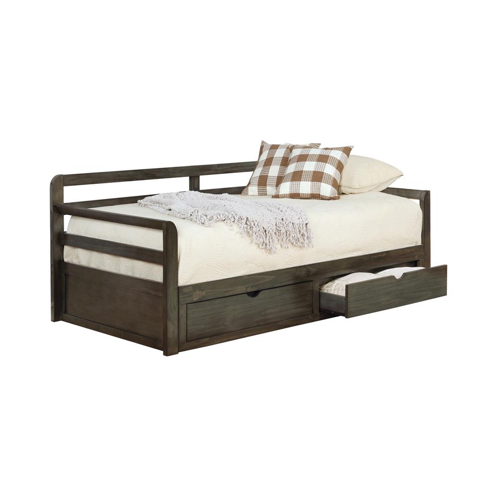 Sorrento Gray 2-Drawer Twin Daybed with Extension Trundle - 305706 - Bien Home Furniture &amp; Electronics