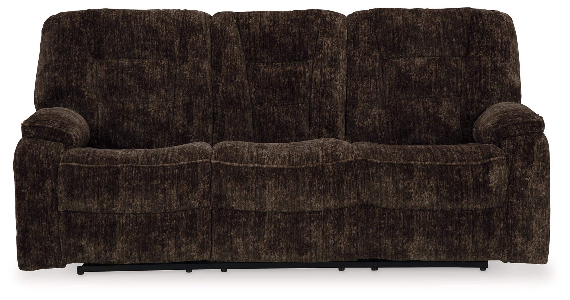 Soundwave Chocolate Reclining Sofa with Drop Down Table - 7450289 - Bien Home Furniture &amp; Electronics