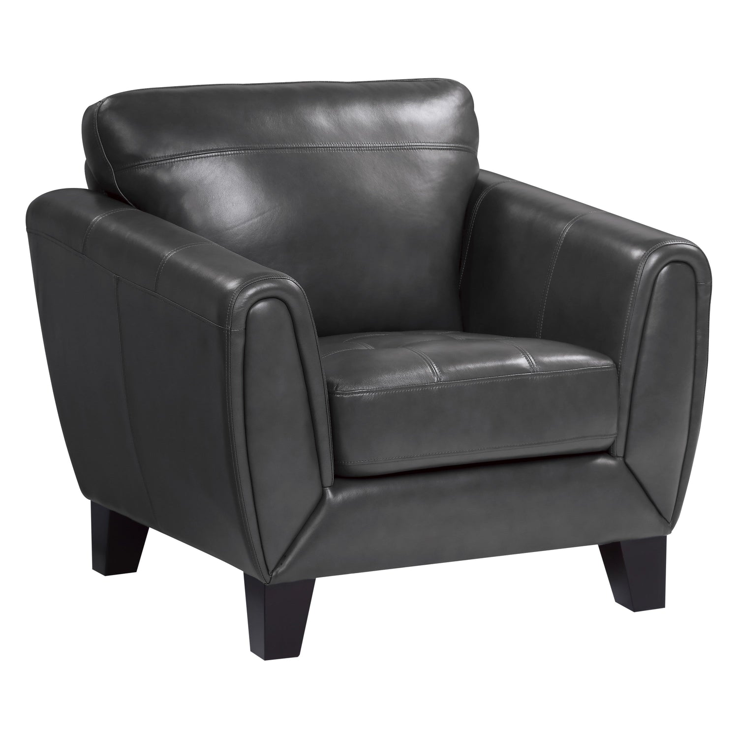 Spivey Dark Gray Leather Chair - 9460DG-1 - Bien Home Furniture &amp; Electronics