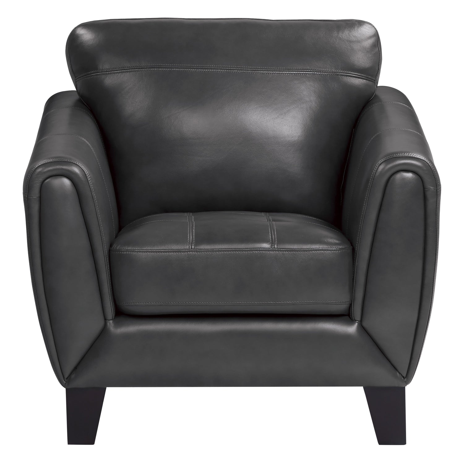 Spivey Dark Gray Leather Chair - 9460DG-1 - Bien Home Furniture &amp; Electronics