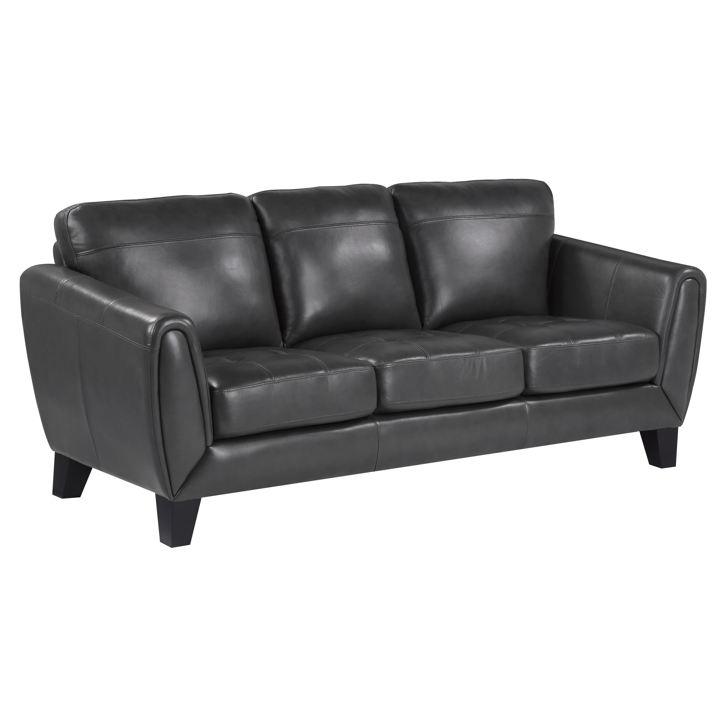 Spivey Dark Gray Leather Sofa - 9460DG-3 - Bien Home Furniture &amp; Electronics