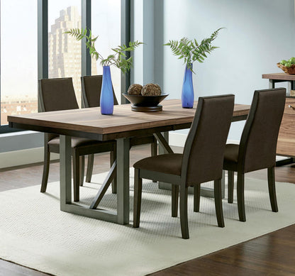 Spring Creek Industrial Natural Walnut Five-Piece Dining Set - 106581-S5 - Bien Home Furniture &amp; Electronics