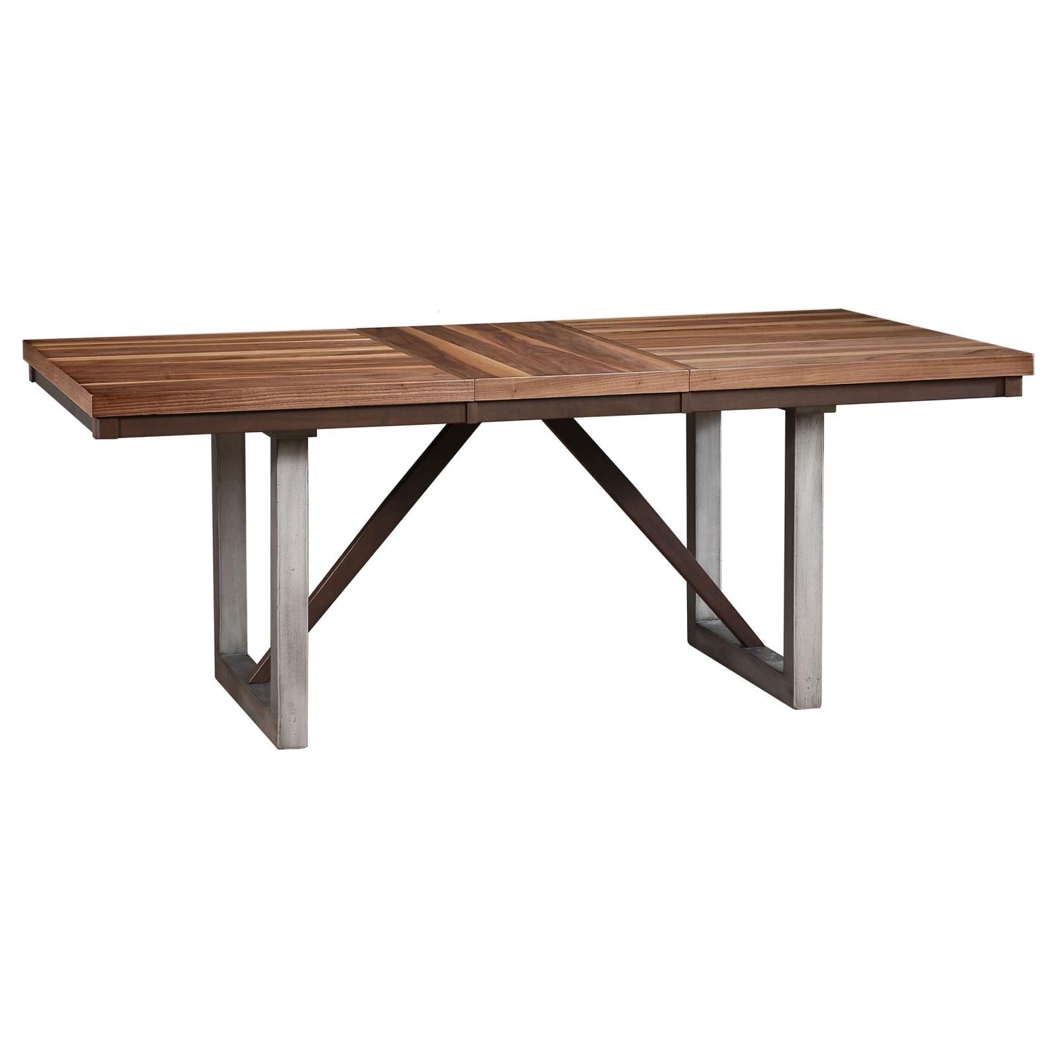 Spring Creek Industrial Natural Walnut Five-Piece Dining Set - 106581-S5 - Bien Home Furniture &amp; Electronics