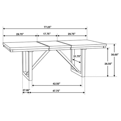 Spring Creek Industrial Natural Walnut Five-Piece Dining Set - 106581-S5 - Bien Home Furniture &amp; Electronics