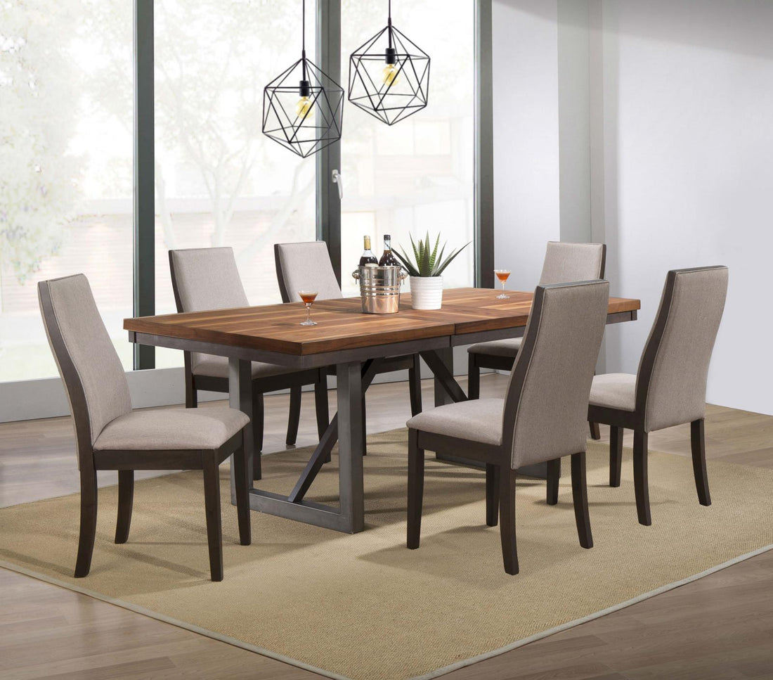 Spring Creek Natural Walnut Dining Table with Extension Leaf - 106581 - Bien Home Furniture &amp; Electronics