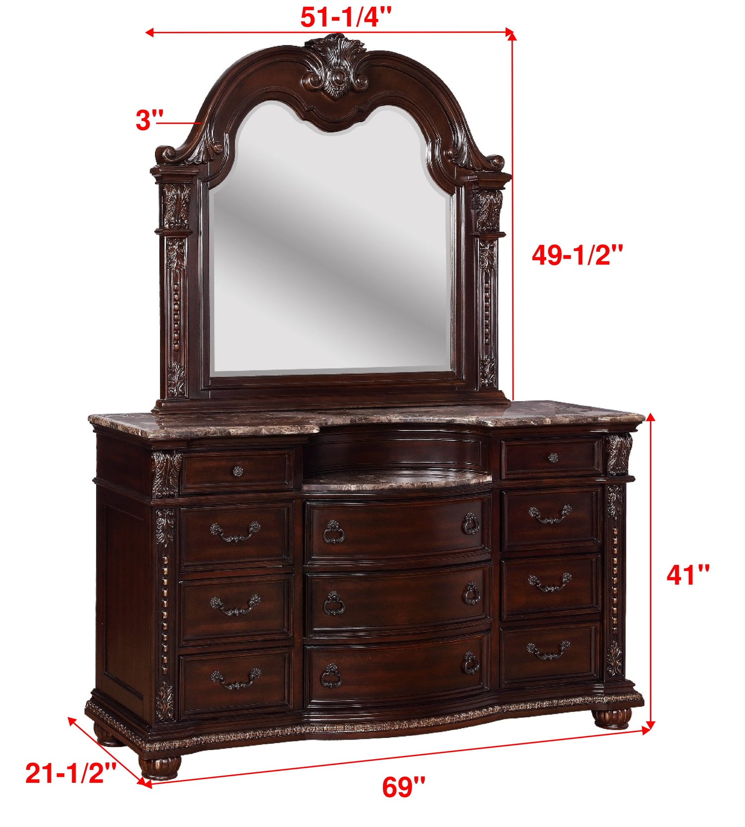 Stanley Cherry Brown Bedroom Mirror (Mirror Only) - B1600-11 - Bien Home Furniture &amp; Electronics