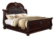 Stanley Cherry Brown King Upholstered Sleigh Bed - SET | B1600-K-HB | B1600-K-FB | B1600-KQ-HBLEG | B1600-KQ-RAIL - Bien Home Furniture & Electronics