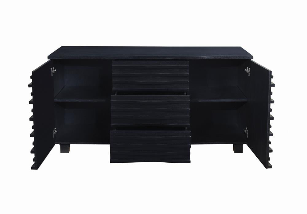 Stanton 3-Drawer Rectangular Server Black - 102065 - Bien Home Furniture &amp; Electronics