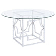 Starlight Round Glass Top Dining Table Clear and Chrome - 192561BG - Bien Home Furniture & Electronics
