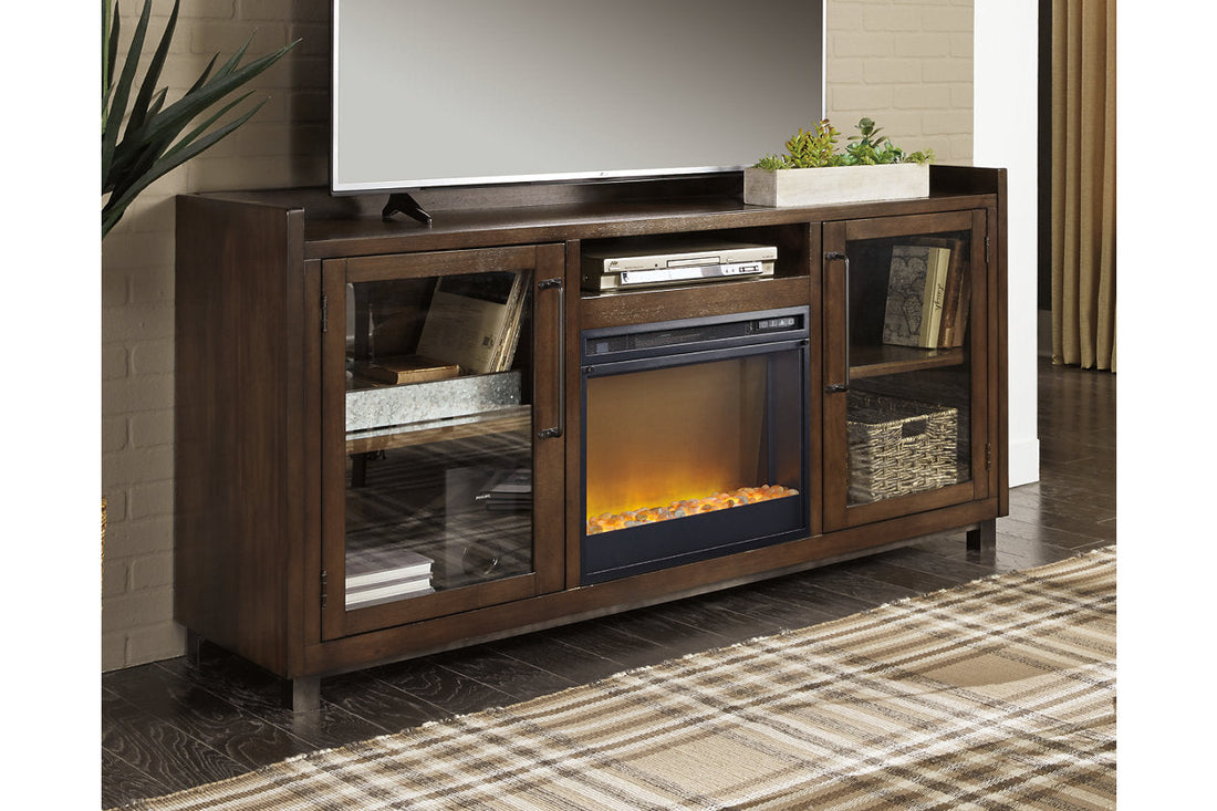 Starmore Brown 70&quot; TV Stand with Electric Fireplace - SET | W100-02 | W633-68 - Bien Home Furniture &amp; Electronics