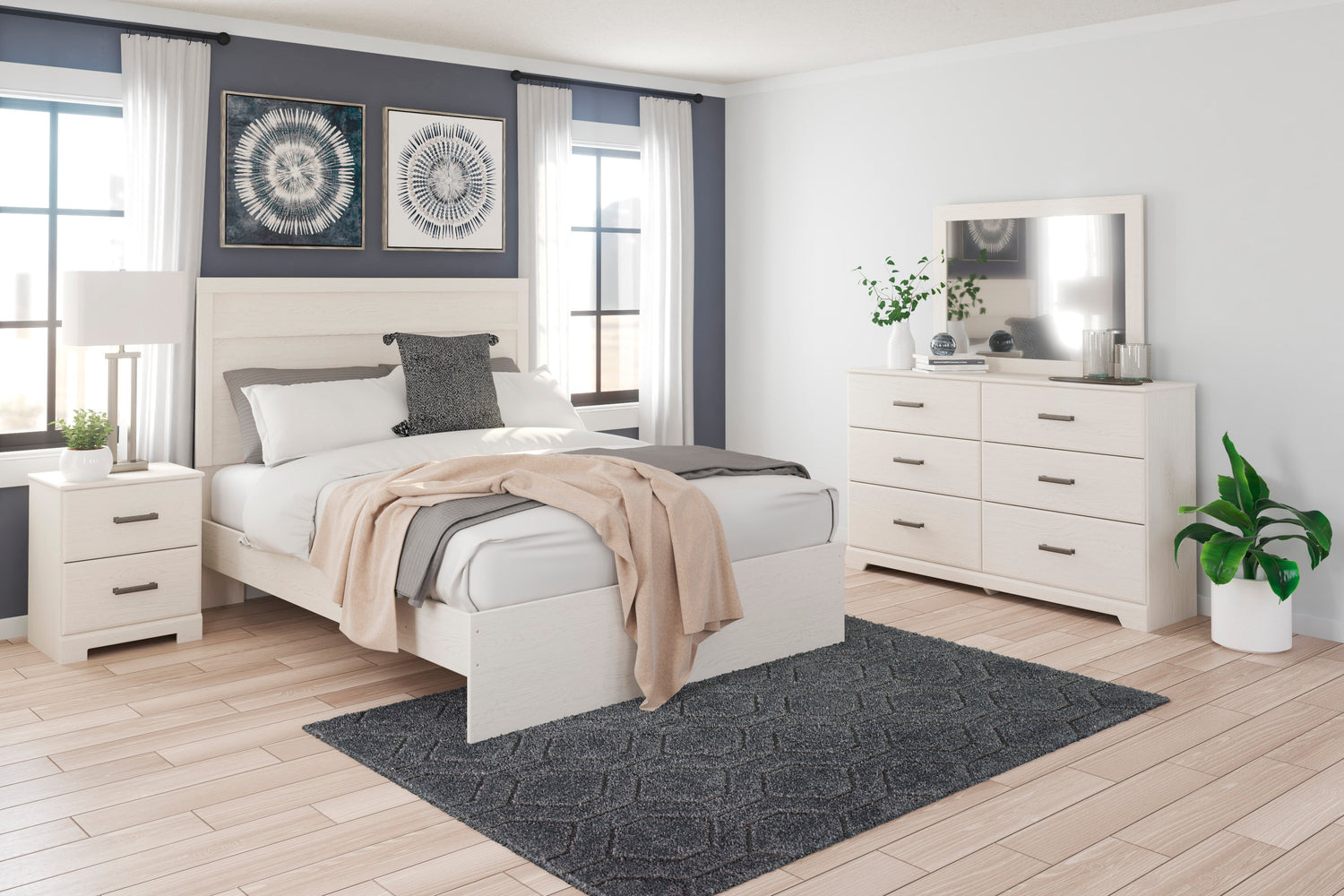 Stelsie White Panel Bedroom Set - SET | B2588-71 | B2588-96 | B2588-92 | B2588-44 - Bien Home Furniture &amp; Electronics