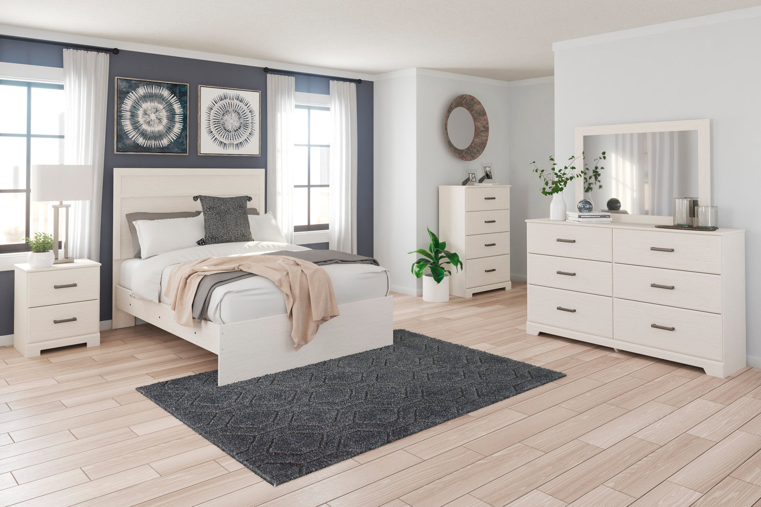 Stelsie White Panel Youth Bedroom Set - SET | B2588-55 | B2588-86 | B2588-31 | B2588-36 | B2588-92 | B2588-44 - Bien Home Furniture &amp; Electronics