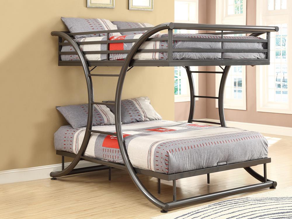 Stephan Gunmetal Full over Full Bunk Bed - 460078 - Bien Home Furniture &amp; Electronics
