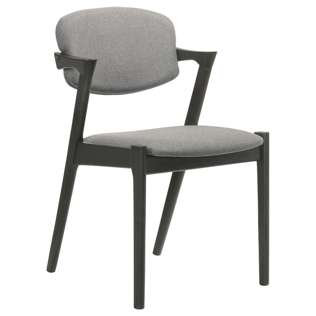 Stevie Brown Gray/Black Upholstered Side Chairs with Demi Arm, Set of 2 - 115112 - Bien Home Furniture &amp; Electronics