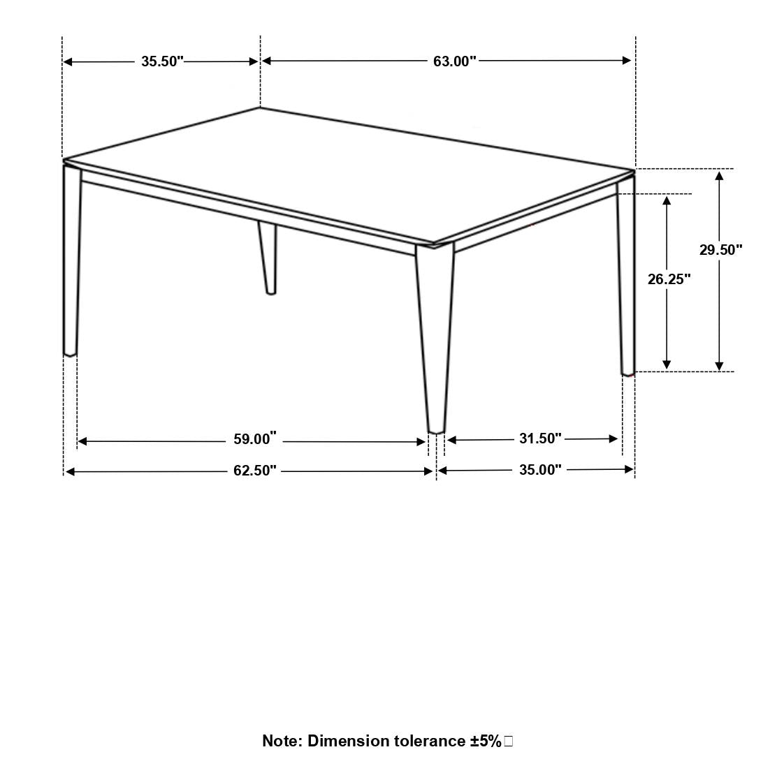 Stevie Faux Marble Top Rectangular Dining Table - 115111SLT - Bien Home Furniture &amp; Electronics