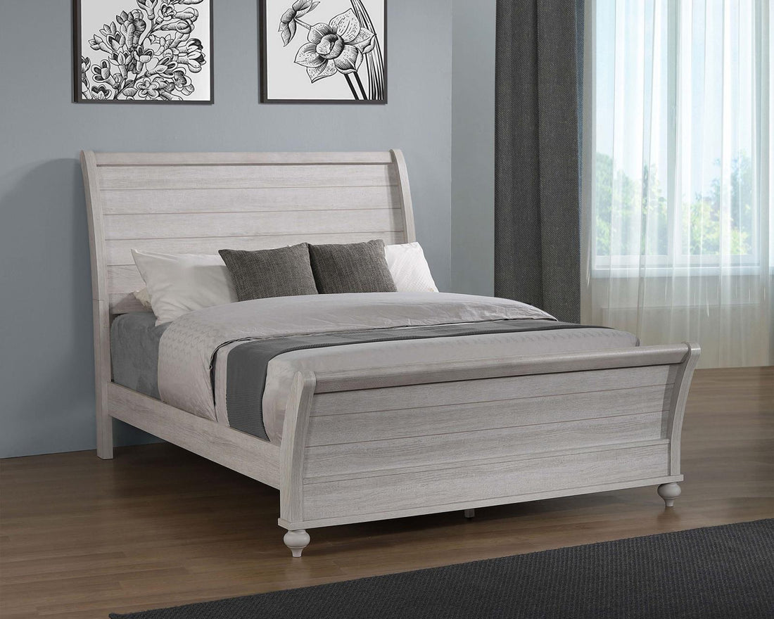Stillwood Queen Sleigh Panel Bed Vintage Linen - 223281Q - Bien Home Furniture &amp; Electronics