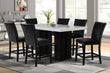Stockholm Black 7-Piece Faux Marble Counter Height Set - 2220 Black - Bien Home Furniture & Electronics