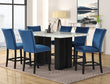 Stockholm Blue 7-Piece Faux Marble Counter Height Set - 2220 Blue - Bien Home Furniture & Electronics
