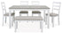 STONEHOLLOW White/Gray Dining Table and Chairs with Bench (Set of 6) - D382-325 - Bien Home Furniture & Electronics
