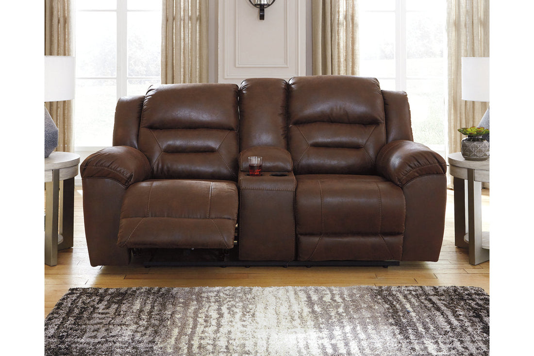 Stoneland Chocolate Power Reclining Loveseat with Console - 3990496 - Bien Home Furniture &amp; Electronics