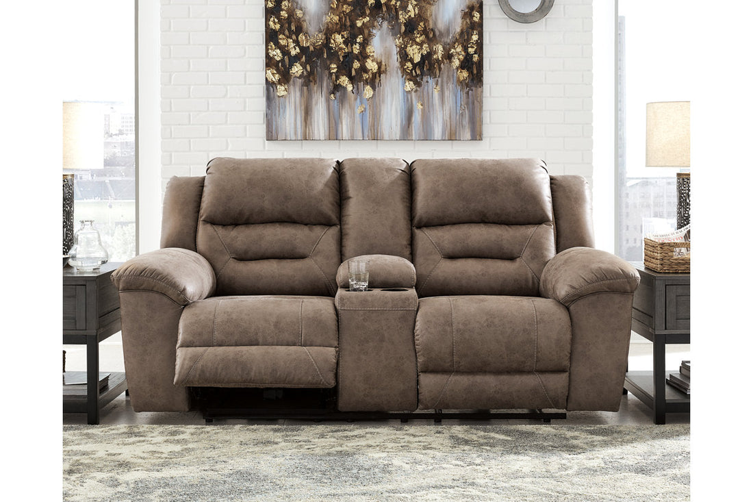 Stoneland Fossil Power Reclining Loveseat with Console - 3990596 - Bien Home Furniture &amp; Electronics